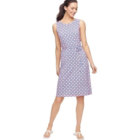 T by Talbots Geo Print Belted Wrap Back Dress size X (0x) - Picture 1 of 9